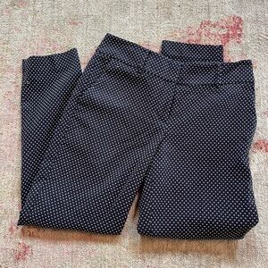 Ann Taylor Navy Polka Dot Pants